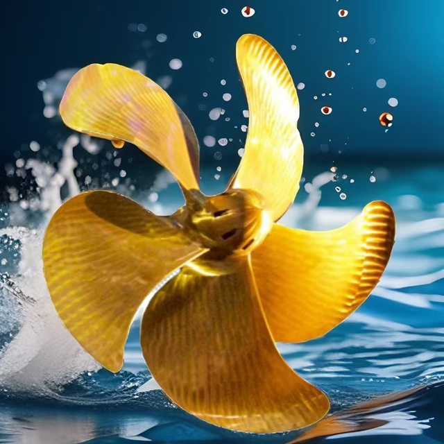 Marine Ni-AI Bronze (Cu3, Cu4) stainless steel five-blade fixed pitch propeller, forLarge container propeller